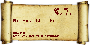 Mingesz Tünde névjegykártya